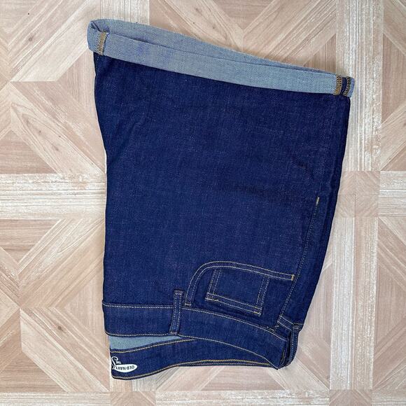 Old Navy Sweetheart Dark Wash Denim Cuffed Jean Short Womens Size 16 High Waist - Picture 5 of 8